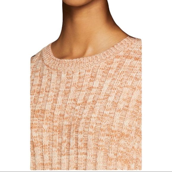 NWT Blank NYC Heather Ribbed Crewneck Sweater Size XL Tan/white knit mix - Picture 3 of 12